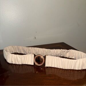 Scrunch 70’s/80’s Style Cream Belt with Gold Buckle